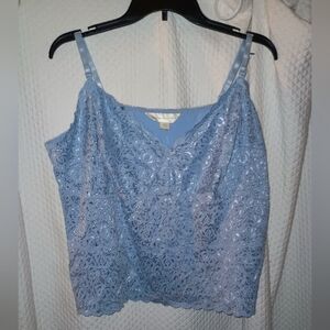 Avenue Body Light Blue Lace Tank Size 26-28 (NWT)